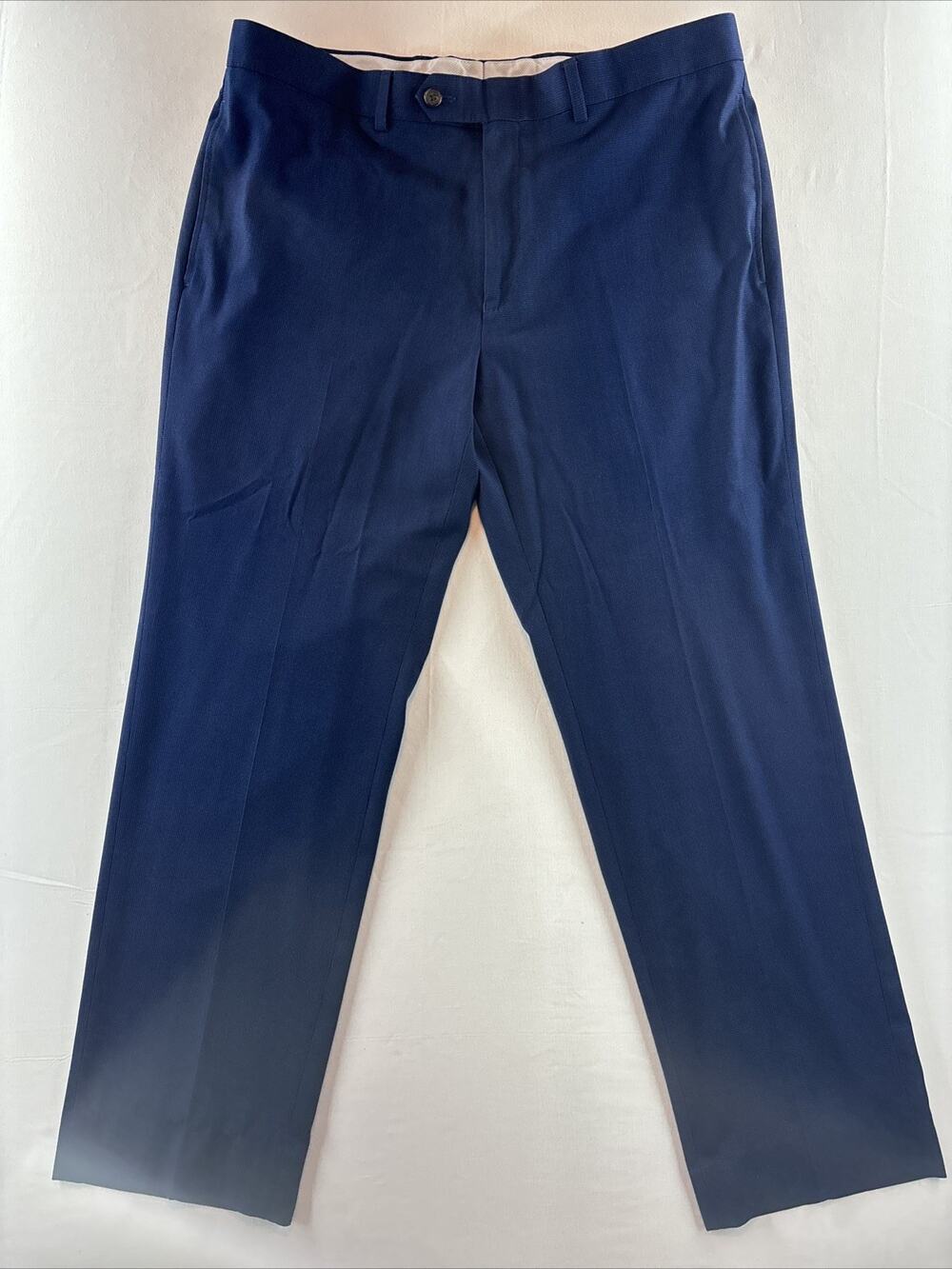 Ralph Ralph Lauren Pants Mens 34x30 Blue Check Flat‎ Front Dress Pants Trousers